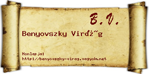 Benyovszky Virág névjegykártya