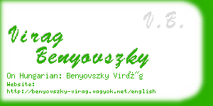 virag benyovszky business card